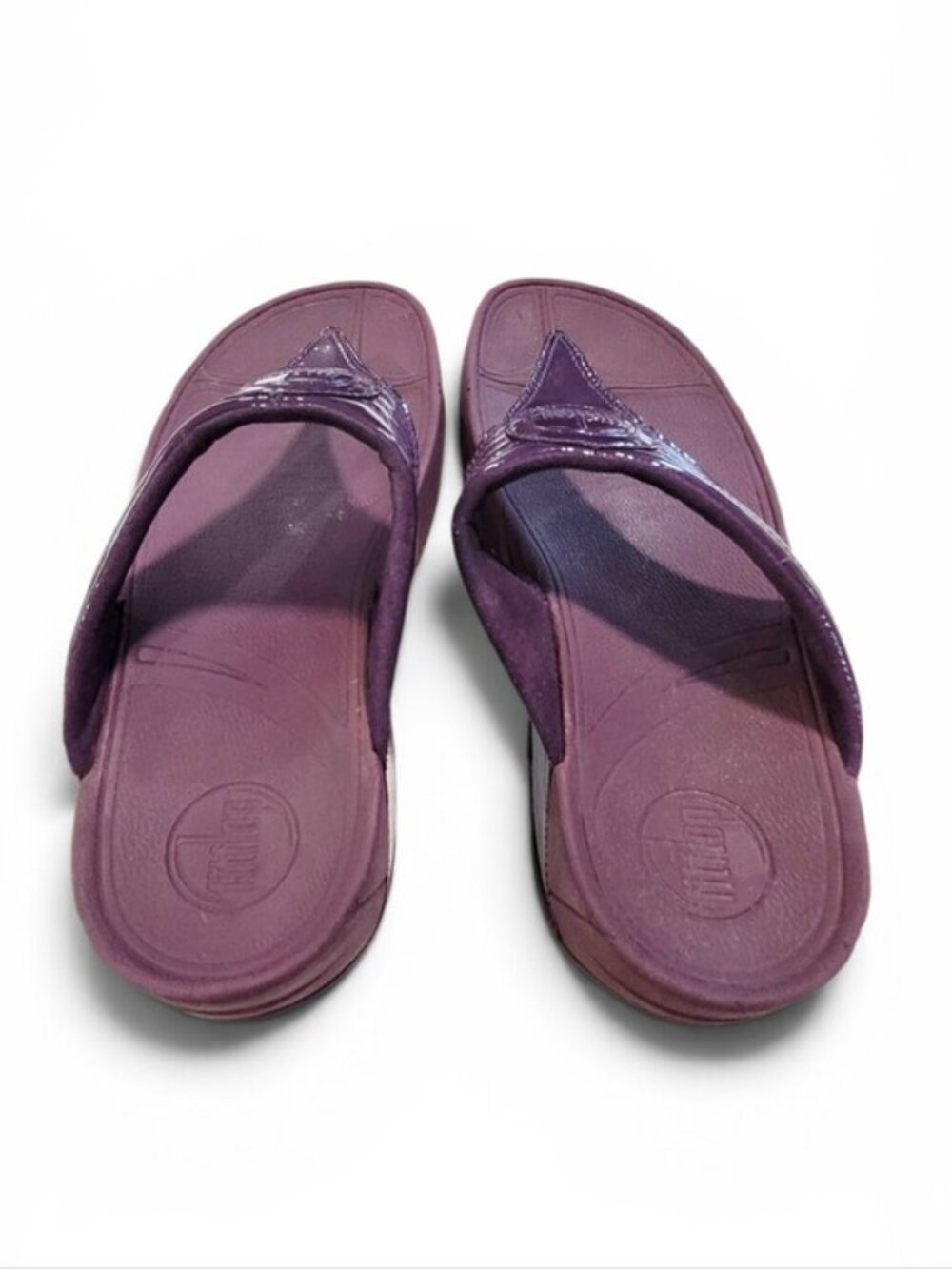 FitFlop Walkstar Patent Thong Sandals Purple 8 - Picture 4 of 7